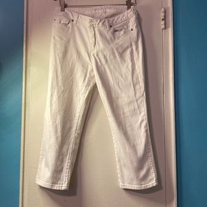 Michael Kors white Cropped jeans stretch inseam 22 inches